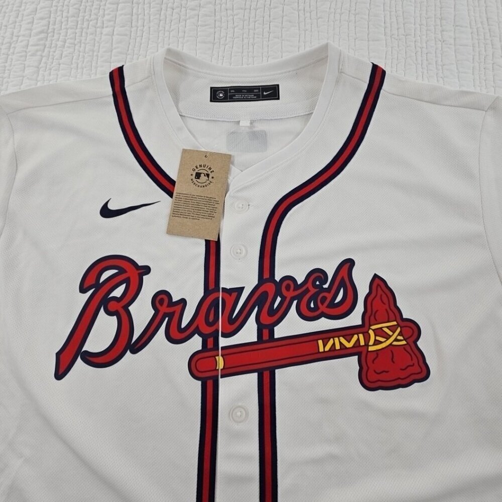 NEW Nike Atlanta Braves MLB Baseball Jersey Men’s XXL White Red Blue NWT - Picture 7 of 16